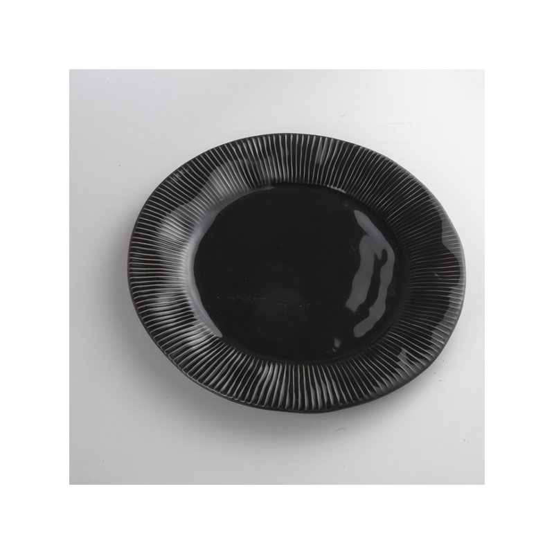 Assiette plate 11 po Travis, Noir