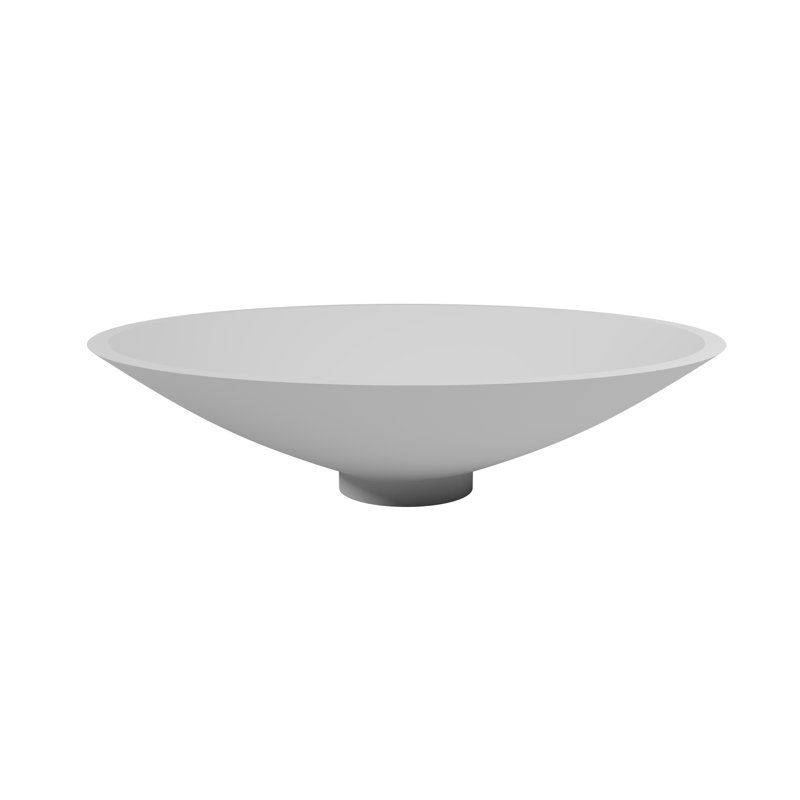Lavabo de salle de bain vasque circulaire à surface solide blanc Mahdi