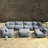 Lavoski 6-Person Modular Dark Gray Patio Conversation Set, 7-Piece Outdoor Sectional Sofa with High-Density Foam Filled Olefin Fabric-1279734538