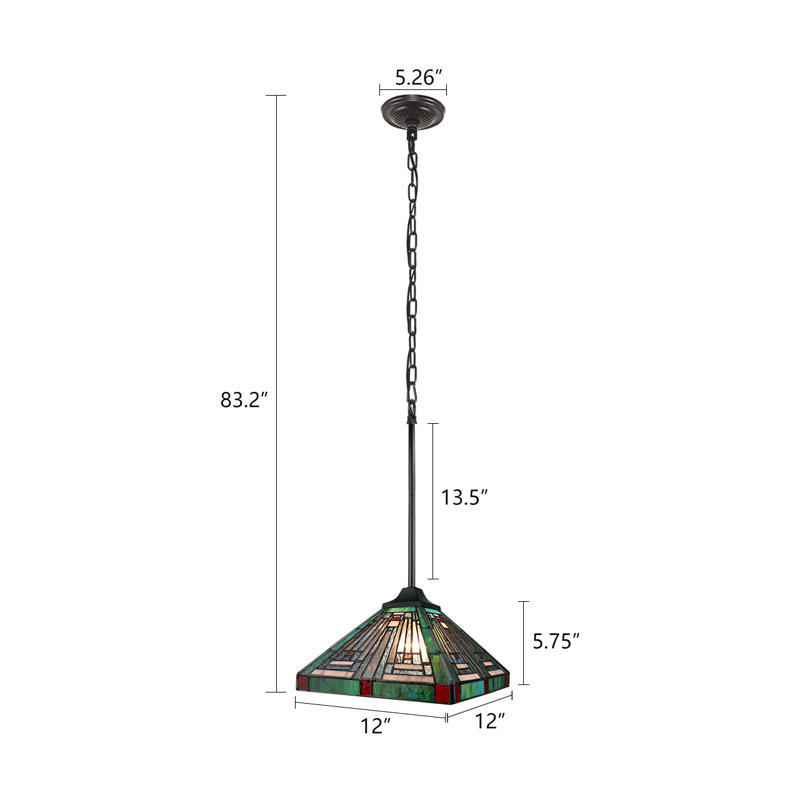 Abat-jour de plafond de style mission 1 lumière CHLOE Lighting INNES Tiffany