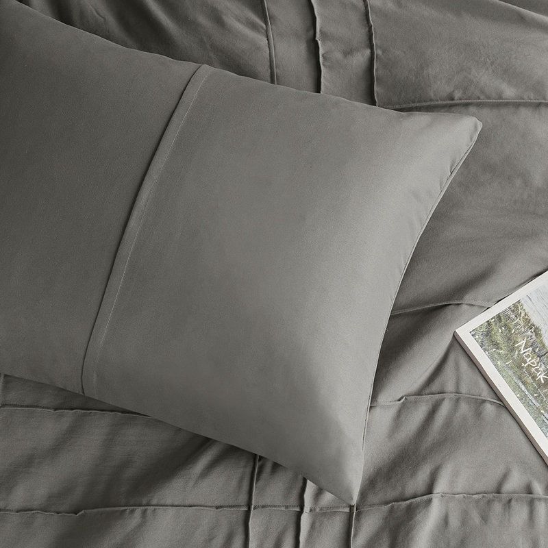 Porter Textured Duvet Cover Bedding Set, King Duvet Cover + 2 King Shams, Gray