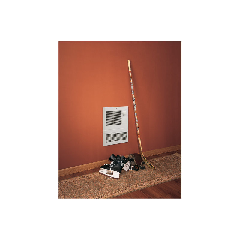 White Wall-Mounted Electric Heater with Adjustable Thermostat