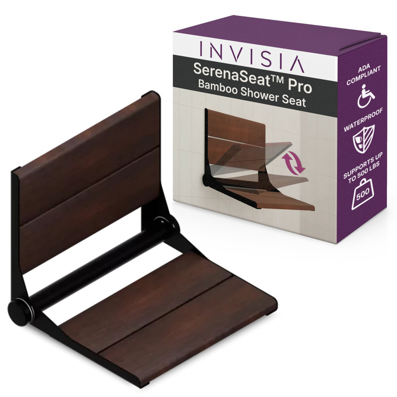 INVISIA SerenaSeat Pro inoxydable, largeur 26 po, teinture moyenne, cadre noir mat