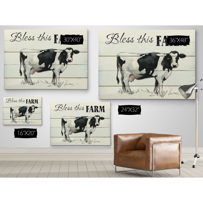 « bless this farm », reproduction de peinture à l’huile sur toile tendue, H 16 po x l 20 po x P 1,5 po