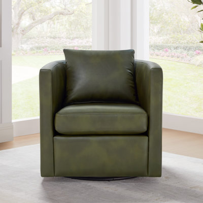 Fauteuil demi-tonneau pivotant en similicuir