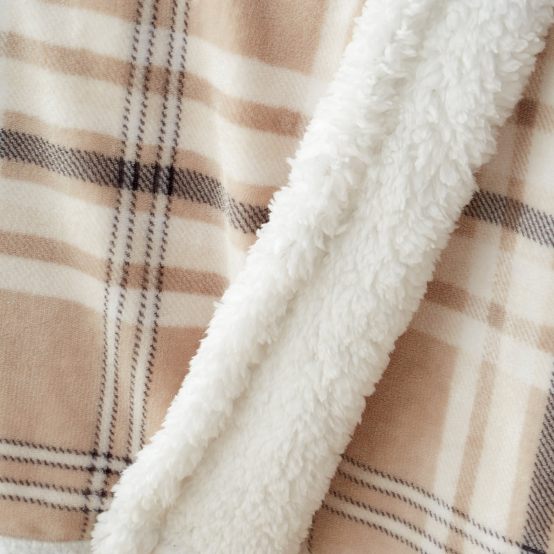 Cosy Kelso Check Blanket Throw, Natural