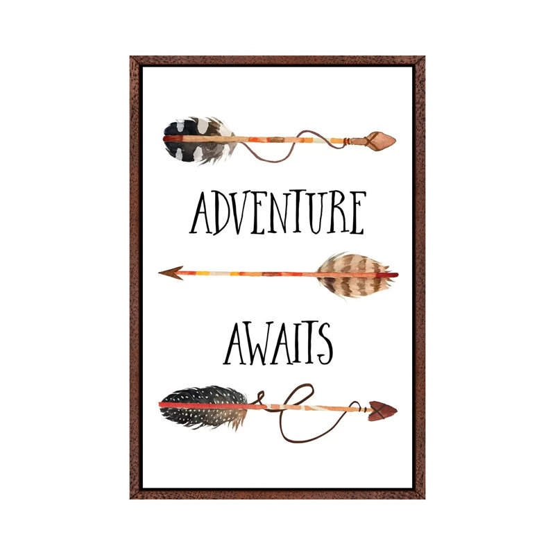 Adventure Awaits II - Print on Canvas, Classic Brown Wood Framed, 101.6cm H x 66.04cm W x 3.81cm D