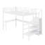 Structure de lit mezzanine avec bureau en L, garde-robe, étagères réglables, ports USB et lumières DEL