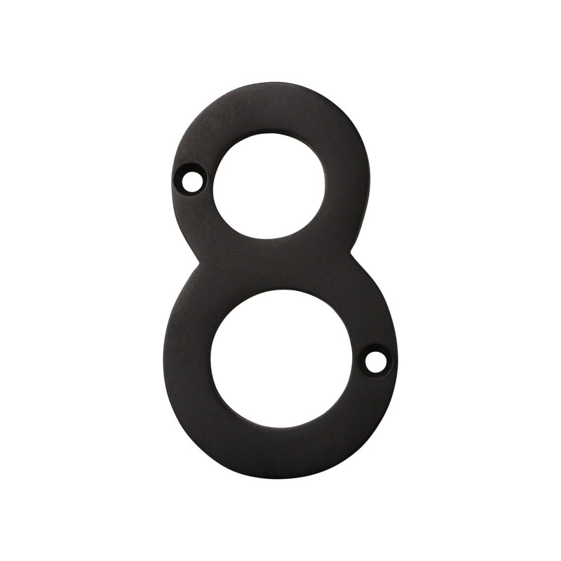 Numéro de maison laiton à fixation en surface, H 3 po, Noir bronzé à l'huile, 8