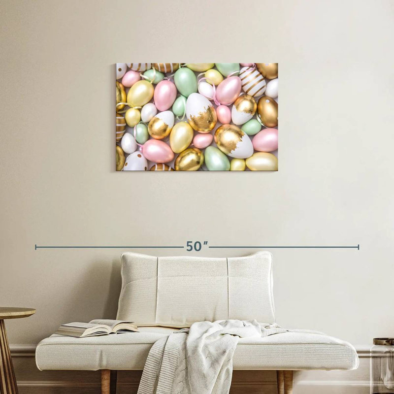 Œufs de Pâques peints métalliques Lelend, H 20 po x l 30 po