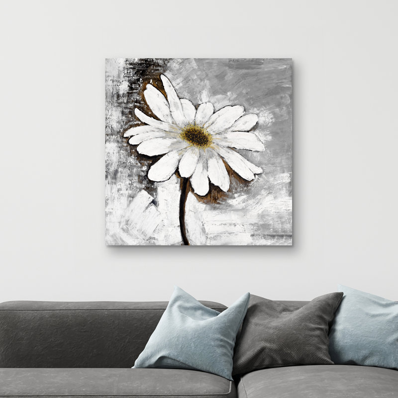 Abstract daisy - 32"x32" art on canvas