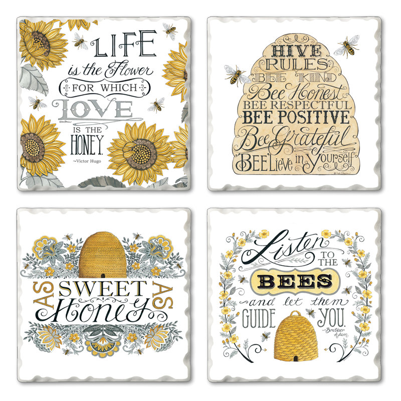 Paquet de 4 sous-verres Beehive