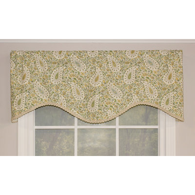 Audrit Cotton Blend Paisley Scalloped Window Valance