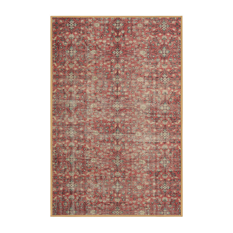 Tapis oriental en laine rouge, Rectangle 6 pi x 9 pi