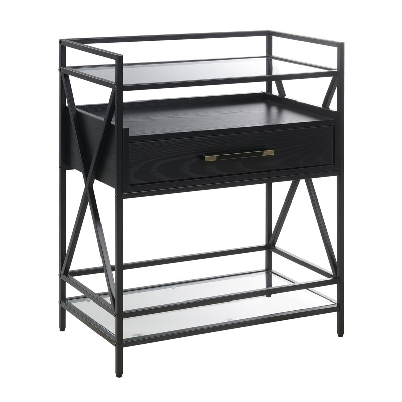 Luders 26" Serving Bar with 1 Drawer and Metal Frame