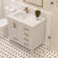 Meuble-lavabo simple 36 po avec plateau en quartz blanc Rooh-101808769-101808771