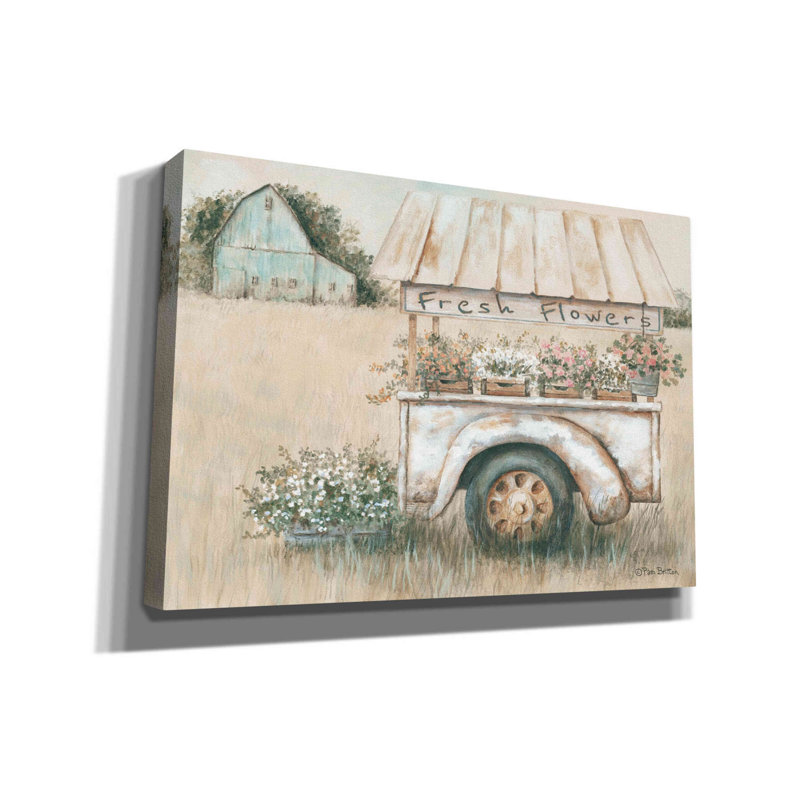 «Fresh Flowers for Sale» par Pam Britton, art mural sur toile, H 18 po x l 26 po x P 0,75 po
