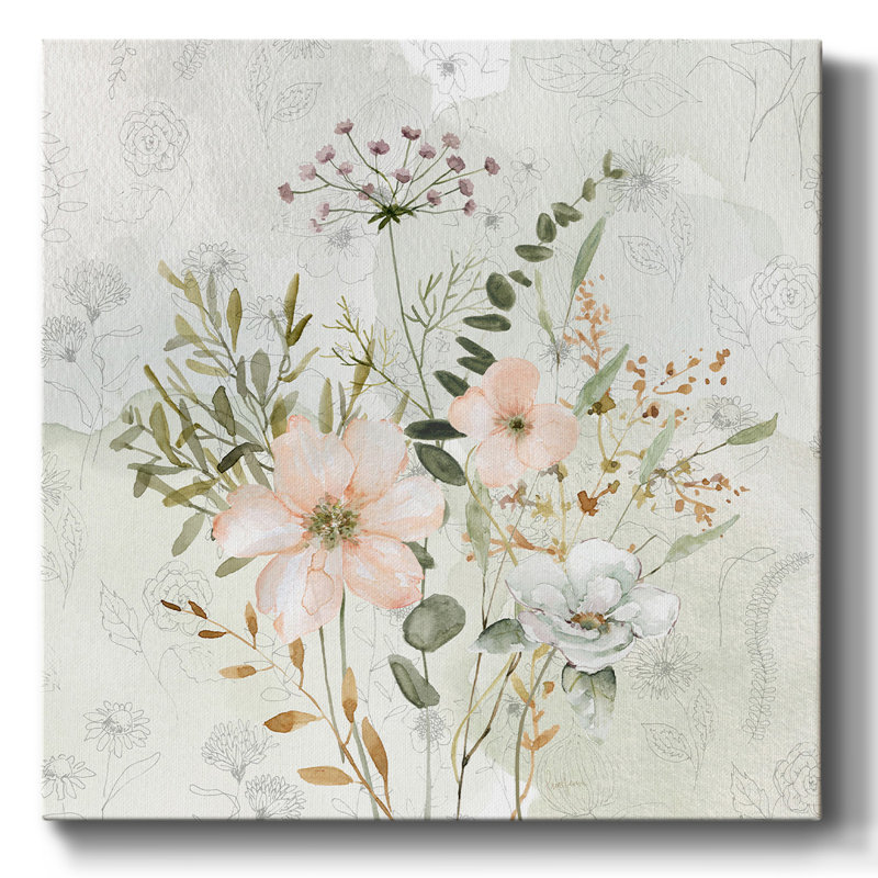 Toile tendue avec croquis botaniques I-Gallery, H 40 po x l 40 po