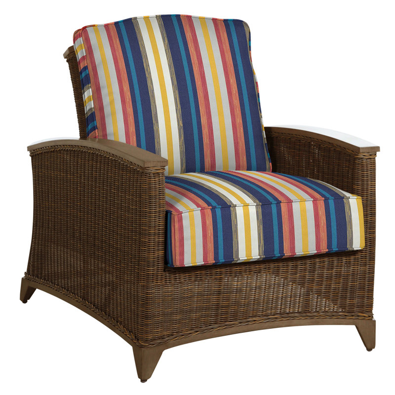 Astoria Patio Chair with Cushions, Astoria #90 Raffia/Oak, No Welt, Tweed Toffee