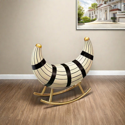 Stylish modern moon-shaped rocking chair