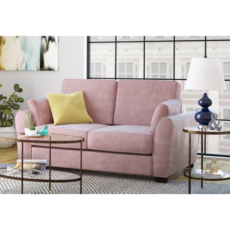 Bulma 2 Seater Sofa Bed, Lilac Polyester Blend
