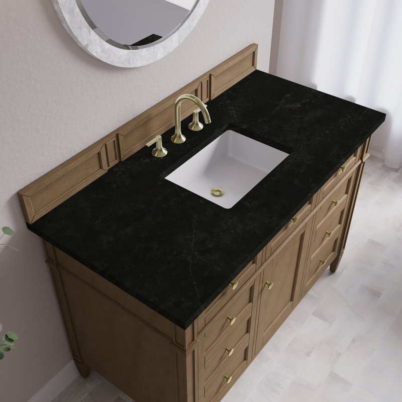 Brittany 48'' W Single Vanity, Pecan, Phantome Eclos, 8" Widespread