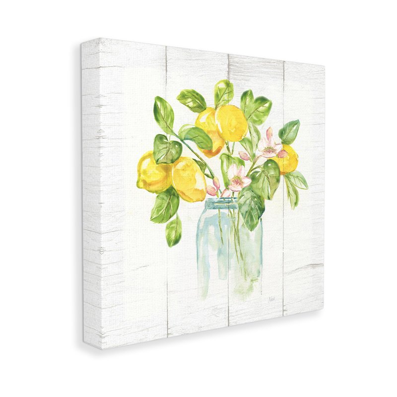 «Lemon Blossom Bouquet», art mural par Nan, H 36 po x l 36 po x P 1,5 po, Toile tendue