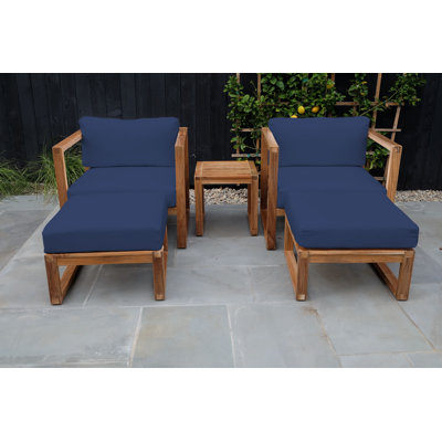Ensemble de conversation en teck avec coussins Sunbrella