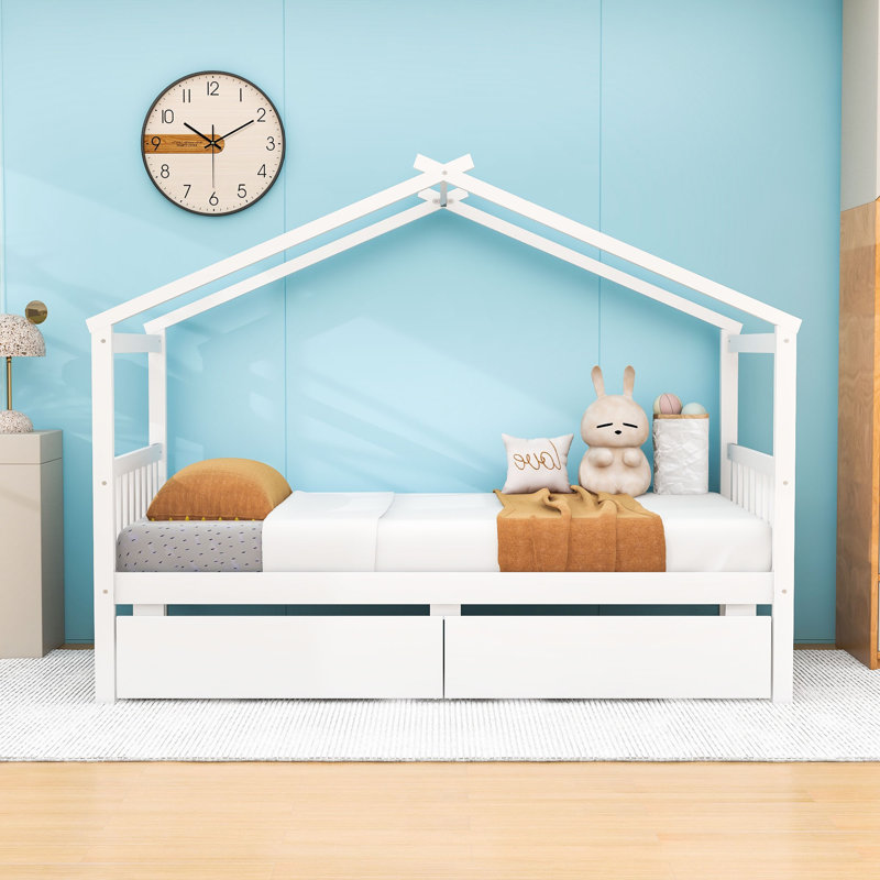 Lits 2 tiroirs Dailene par Gracie Oaks, Simple, Blanc