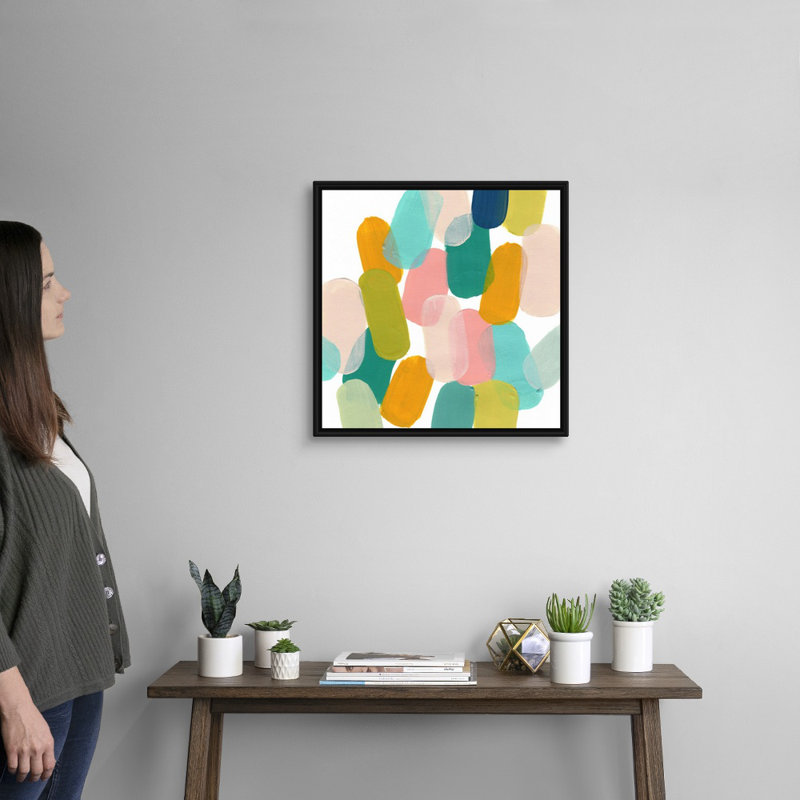«Color Spree I» par June Erica Vess - reproduction d'art, Toile avec cadre noir, H 22 po x l 22 po x P 1,75 po