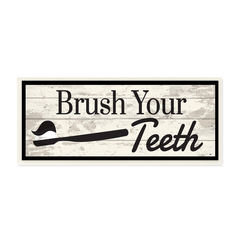 Brosser les dents, H 7 po x l 17 po x P 0,5 po, Plaque murale