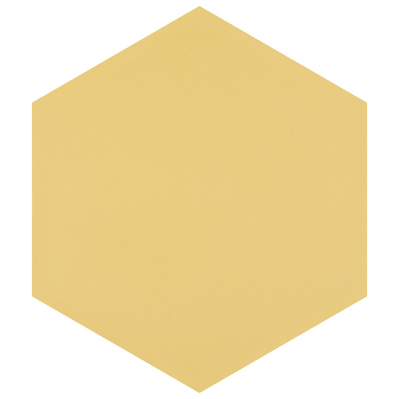 Textile Hex 9" x 10" Porcelain Wall & Floor Tile, Yellow