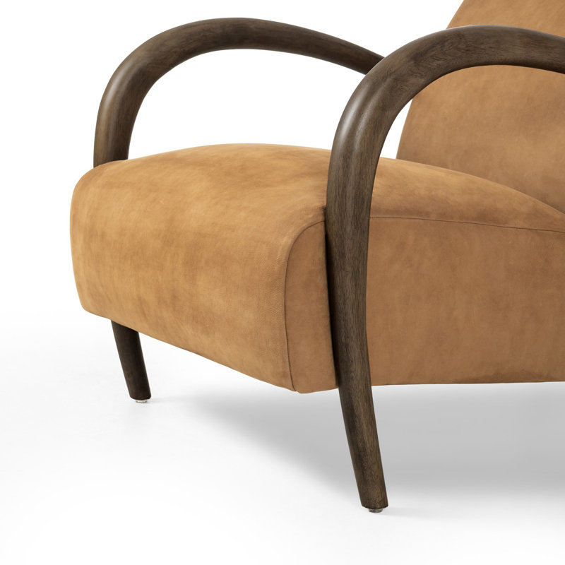 Sandro Leather Armchair, Nubuck Cognac Genuine Leather