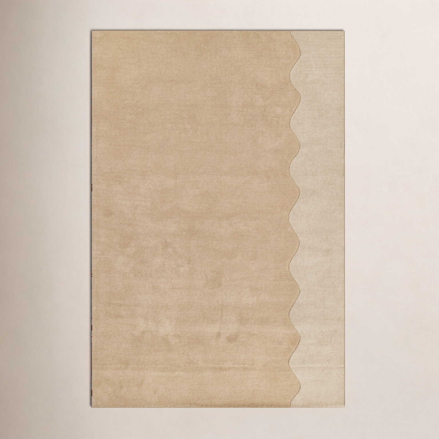 Beige Hand-Tufted Geometric Wool Rug, 5' X 8'