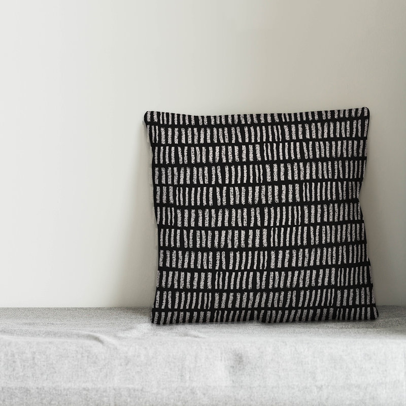 Housse et insert de coussin décoratif , Noir, 18 po x 18 po