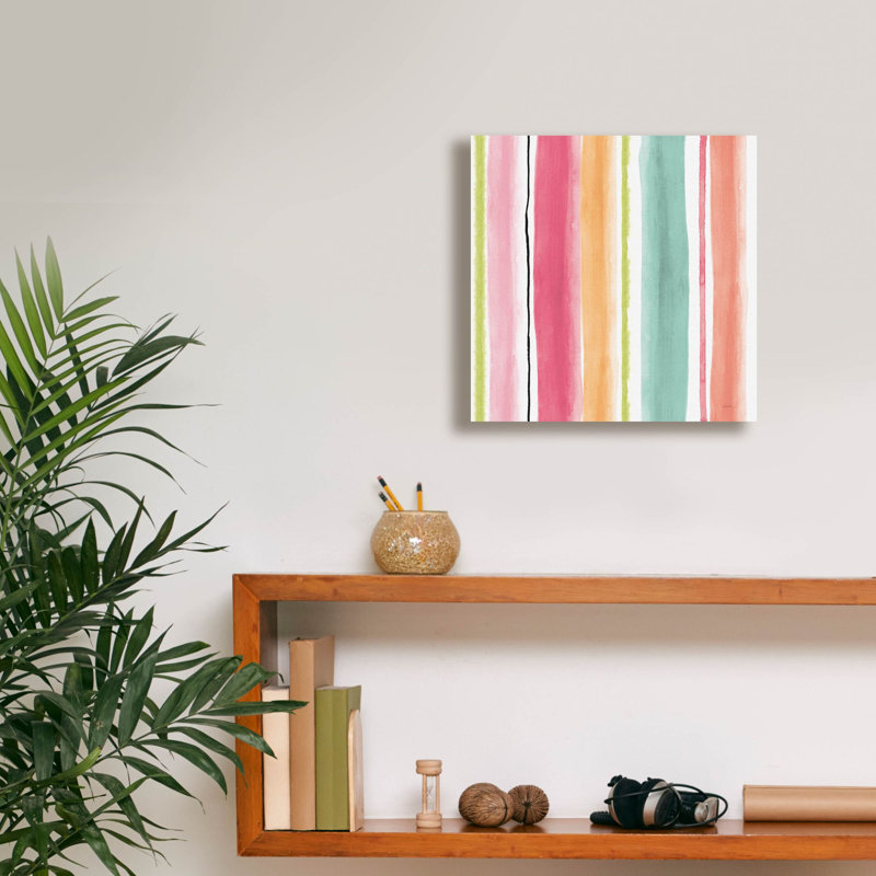 «Pink Somniferums Bright Pattern 2» par Shirley Novak, art mural sur toile, H 12 po x l 12 po x P 0,75 po