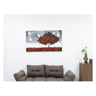 «Wandela», art mural sur toile surdimensionné à la main, 47 po x 27 po, sans cadre, pour décoration d'automne