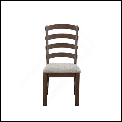 Pascaline Gray Fabric, Rustic Brown & Oak Finish Side Chair (Set Of 2)