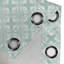 Rideau de fenêtre à 2 panneaux Red Barrel Studio® bleu sarcelle et blanc avec œillets, 50 po, vert menthe blanc-857781462