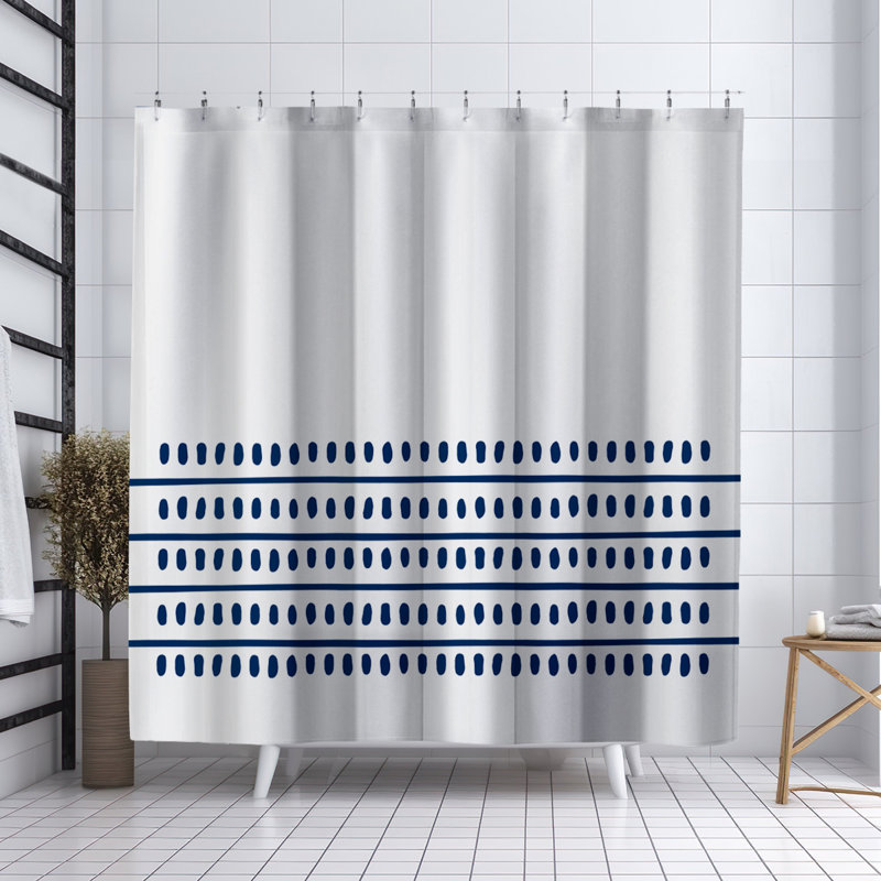 Coco Shower Curtain, Navy Blue