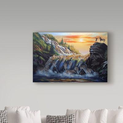 «The Waterfall» par Ferhart, reproduction d'art sur toile tendue