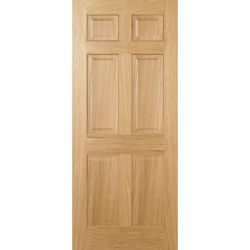 Regency 6P Prefinished Oak Internal Fire Door, 198cm H x 68.6cm W x 3.5cm D