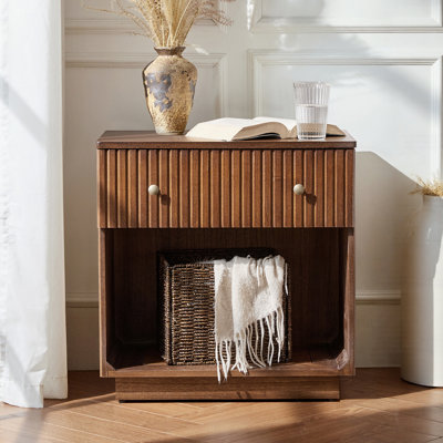 Kaybri 23.5" W Wood End Table with Hidden Compartment and Charging Station