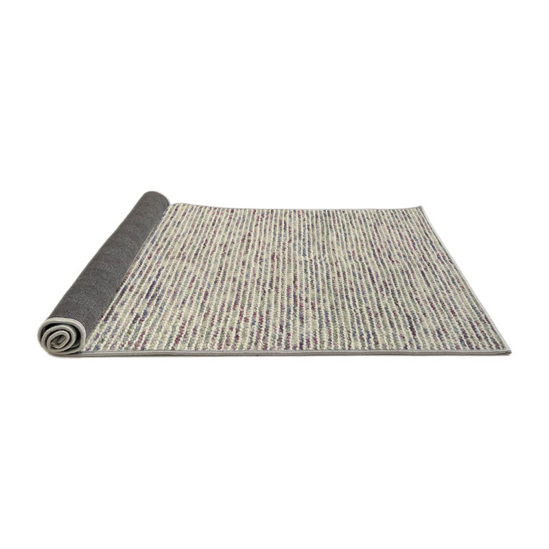 Tapis contemporain gris, Rond 7 pi