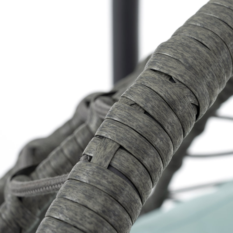 Élégant fauteuil à œufs en osier pour l'intérieur et l'extérieur avec support - parfait pour le patio et le balcon
