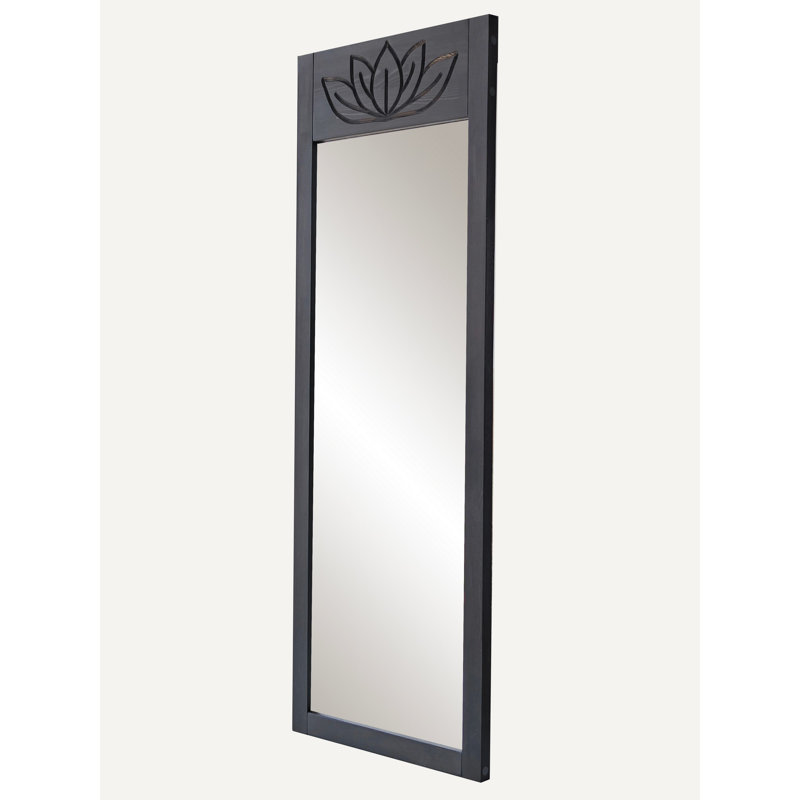 Elegant Cheval Mirror, Solid Pine Wood, 21.7 x 61.0 x 0.8 inches | Eco-Friendly Flotal-E Mirror in Anthracite Color | Perfect for Dressing Rooms & Bedrooms, Stylish and Durable Design