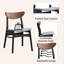 Ensemble de 2 chaises d'appoint Rebi en lin gris, noyer et finition noire