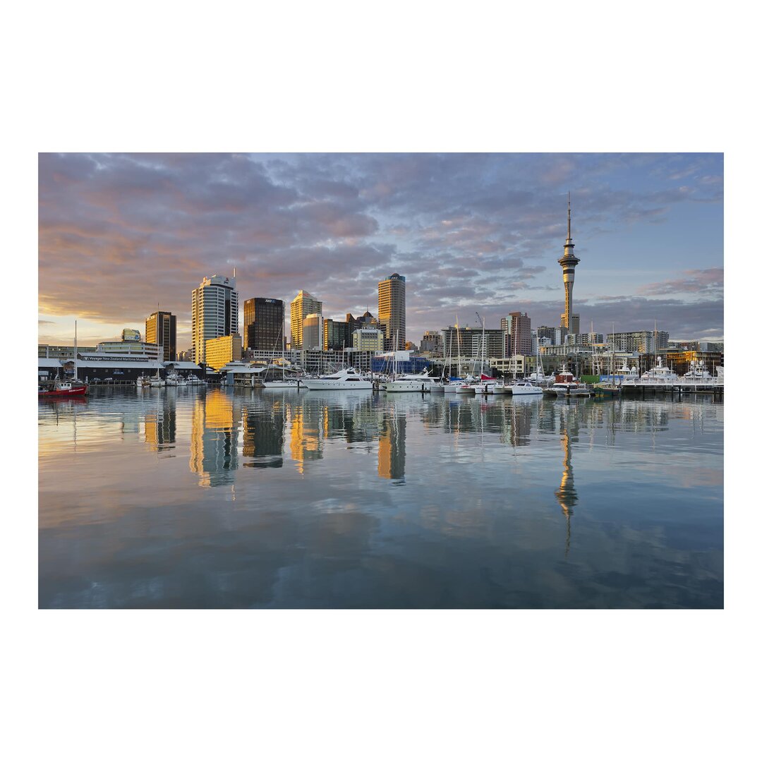 Matt Fototapete Auckland Skyline Sonnenuntergang 2,9 m x 432 cm