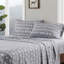 Ensemble de 3 draps de lit gris 100% flanelle de coton doux au toucher velours doux brossé des deux côtés-128139118-128139117
