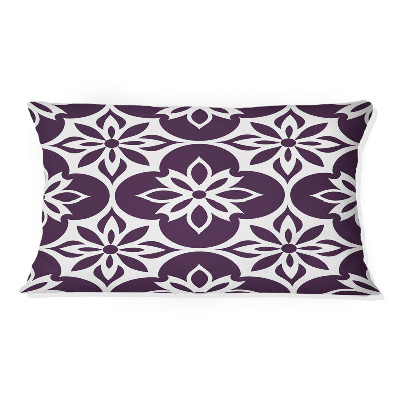 Coussin lombaire mauve et blanc Elegance X